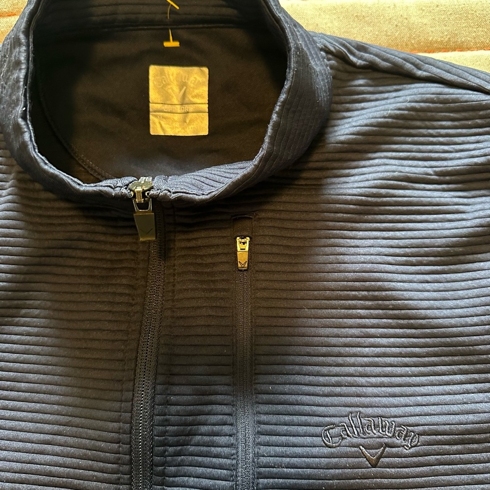 Callaway Opti Dri 3/4 Zip Gold Top Men’s M Navy